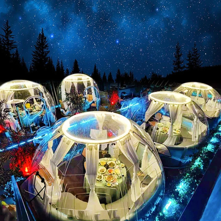 Воздушный шар палатка с освещением наружный прозрачный пузырь десять для кемпинга с сборным надувным пузырьковым домиком Единорог