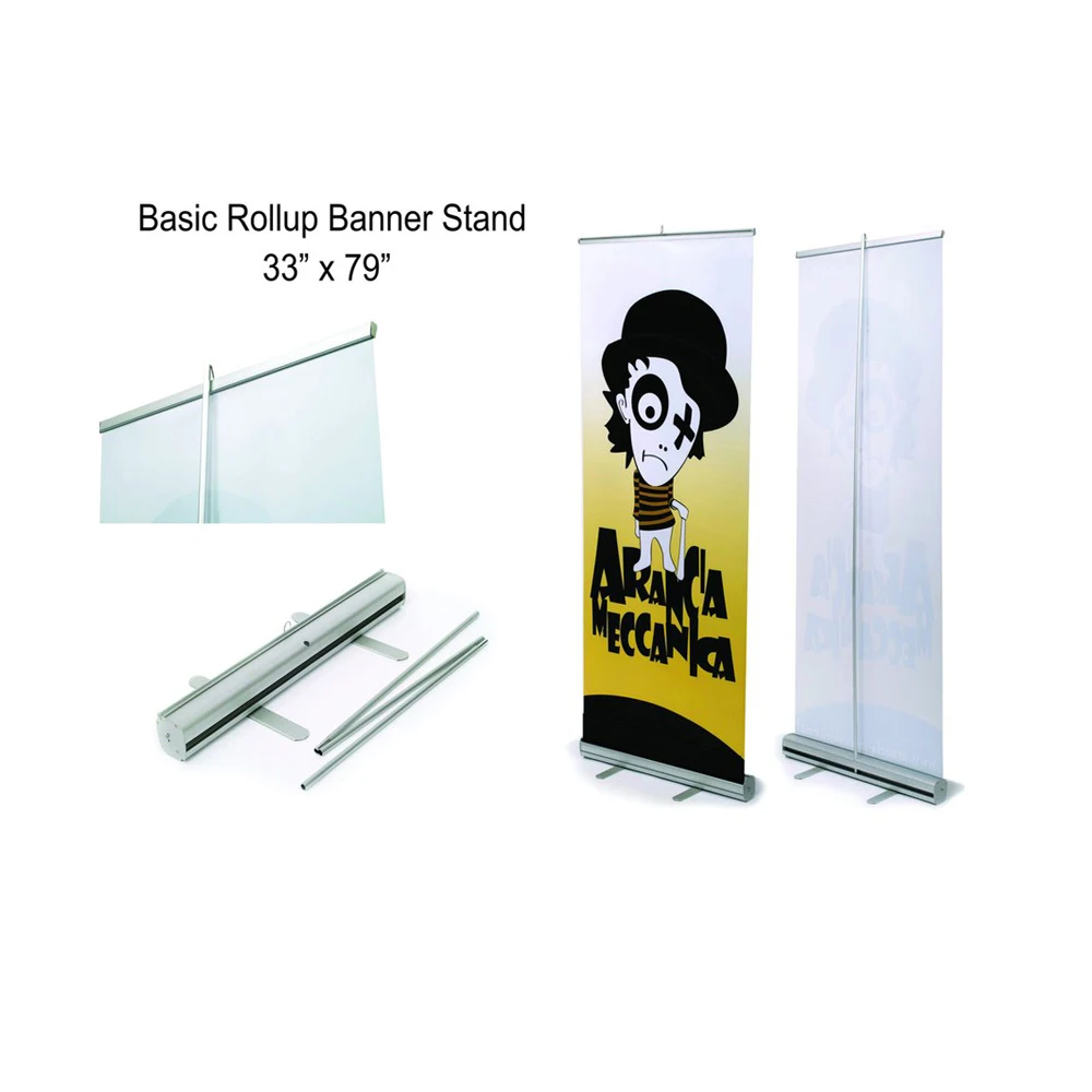 Retractable Standing Scrolling Custom Logo Full Color Print Roll Up Horizontal Banner Stand