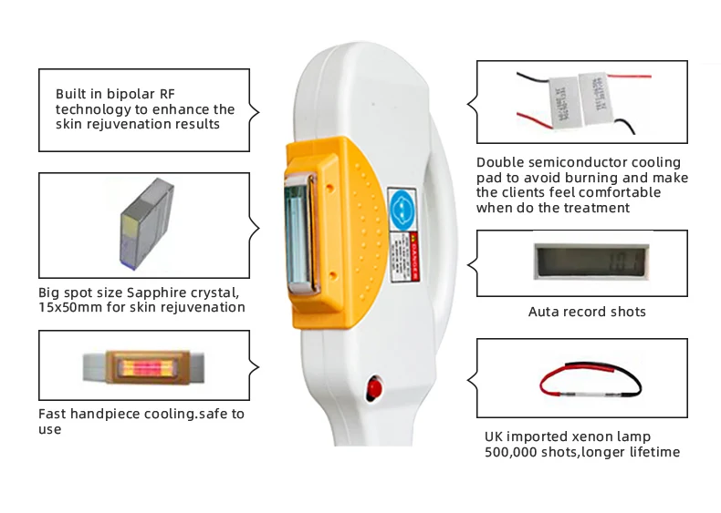 Huamei opt ipl hair removal professional machine dark spots removal e-light ipl skin rejuvenation machine