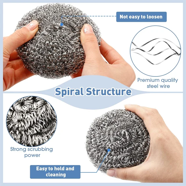 Hot sale Heavy Duty Stainless Steel Wire Mesh kitchen Sponge Scrubber Multipurpose Dish Washing Mesh Scrubber