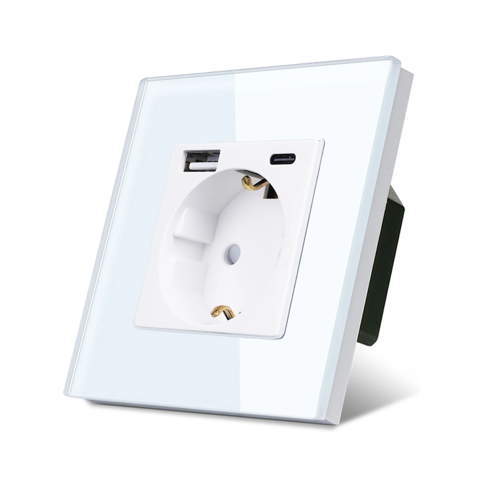 Schuko Socket With USB A and C port Wall Socket Standard Grounding  Charging Ports  5V 2.4A