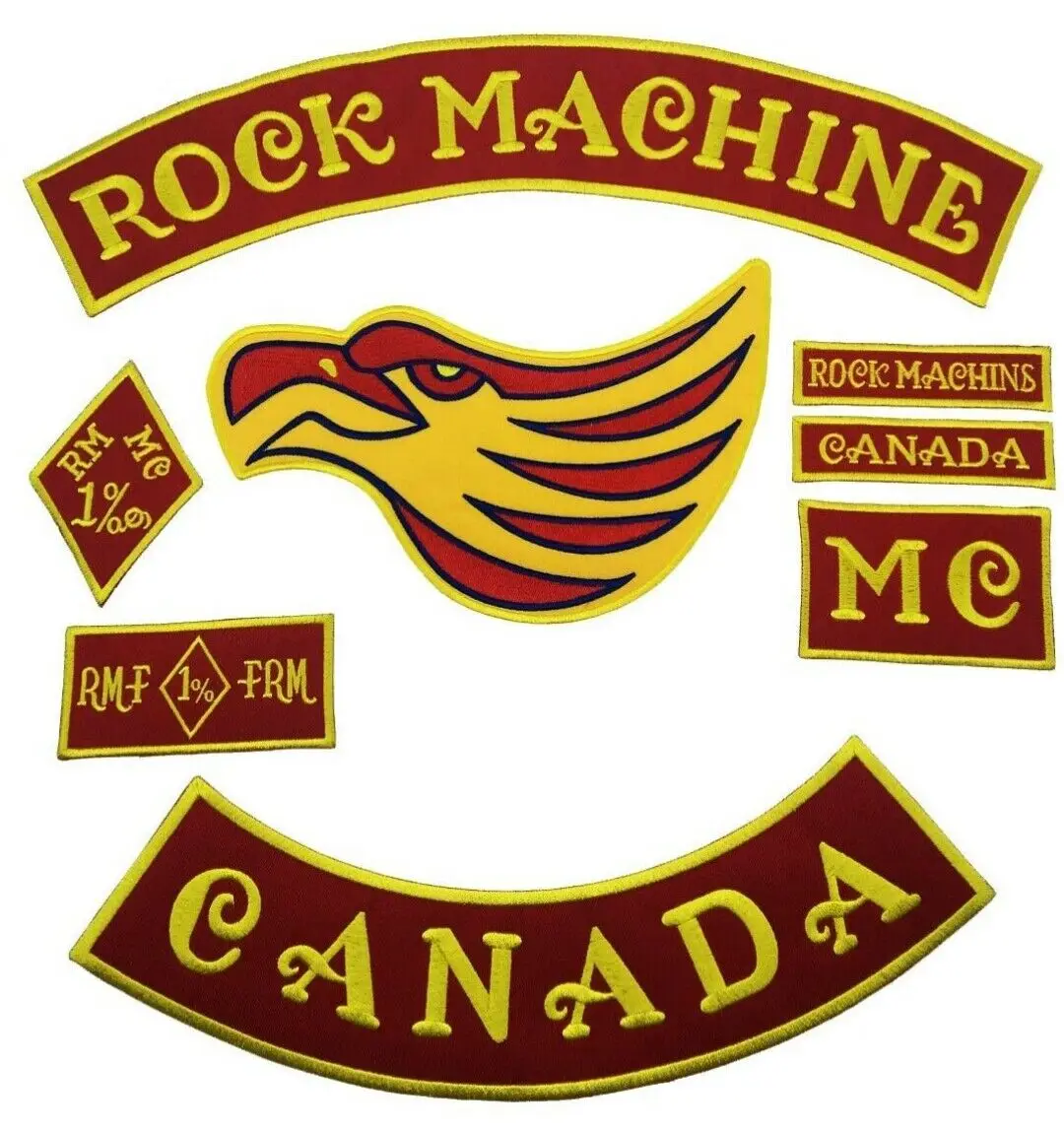 Rock Machine Embroidery Motorcycle club Patch MC Embroidered Full Back IRON ON
