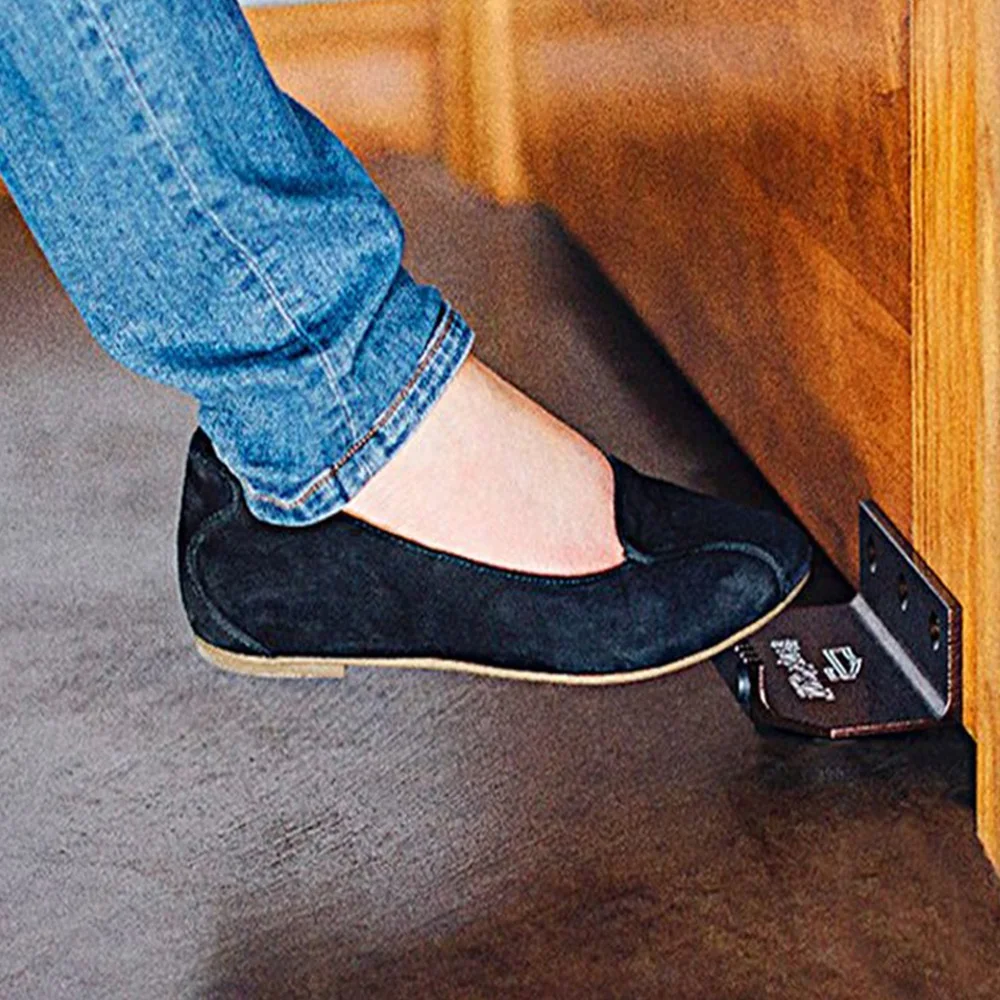 
ZEYUN Wholesale Stainless Steel Aluminum Sanitary Foot Pull Tool Handle Automatic No Touch Hands Free Foot Door Opener 