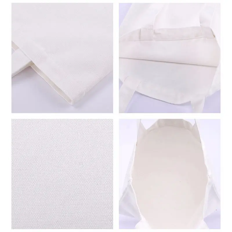 Factory Customized Printed Logo Eco Grocery Shopping Bag Reusable Blank Bulk Cotton Canvas Tote Bags for Sublimation Gift