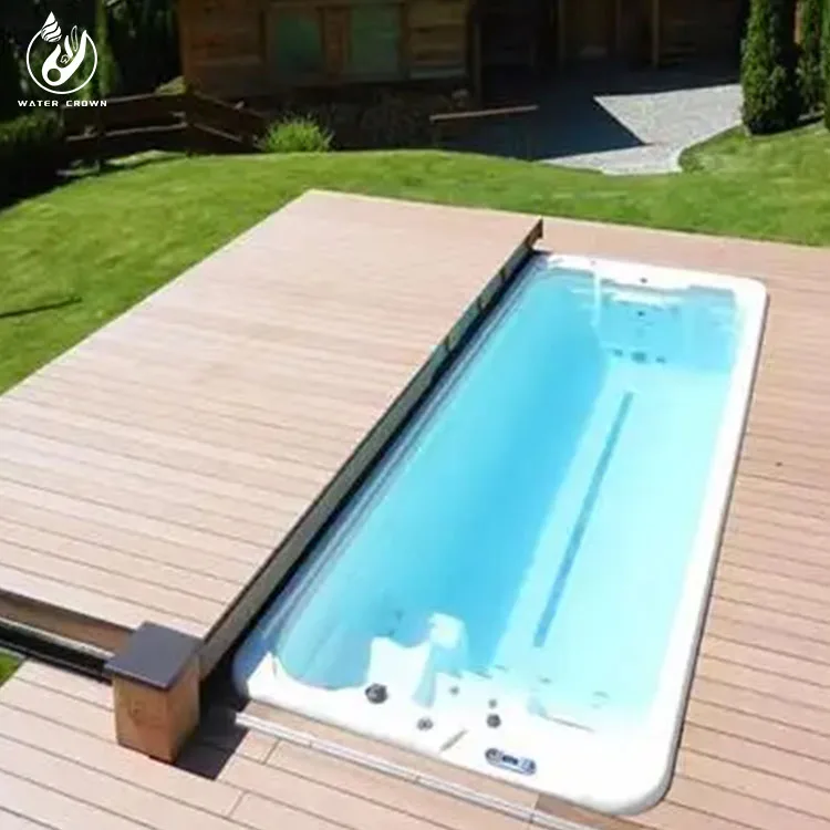 Water Crown High Quality Pool Cover Beautiful and Safe Sturdy to Walk on Swimming Pool Sliding Cover Auto Sliding Cove