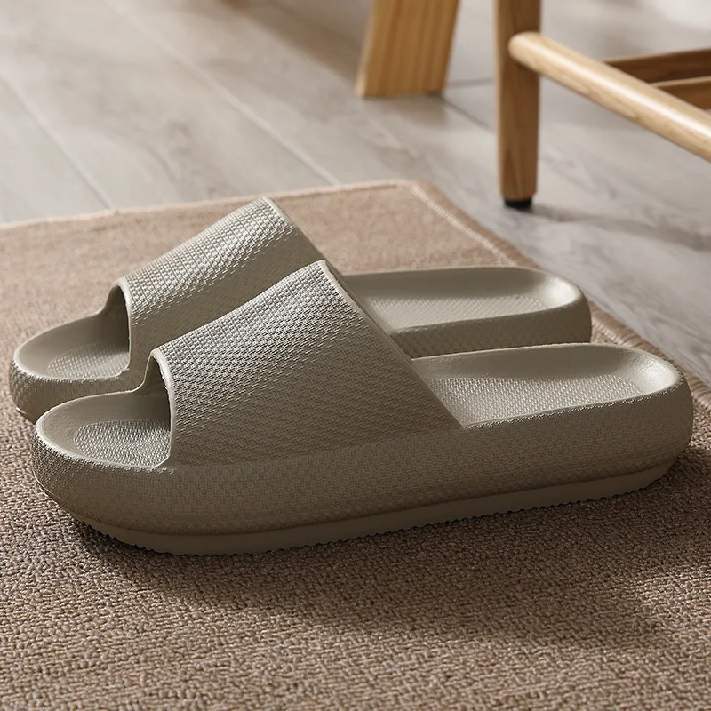 
Summer Household Female And Male Couples Cheap EVA Slides Non-slip Indoor Thick-soled Women Bathroom Slippers 