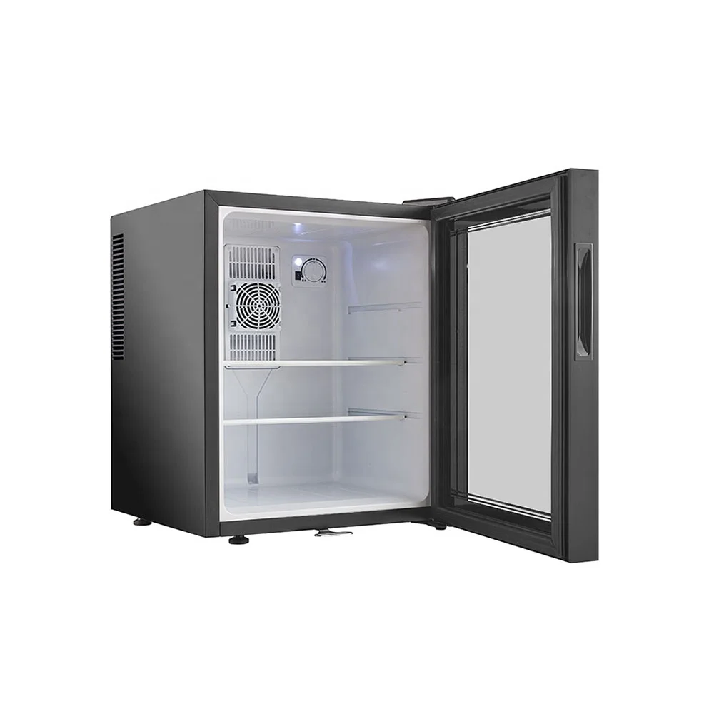 Best quality 40L custom logo black display glass door mini fridge refrigerator