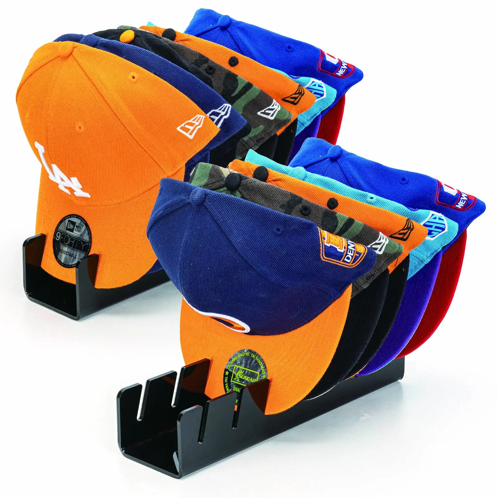 Factory Customised Wholesale Hat Rack for 14 Baseball Caps Bedroom Installation Free Hat Display Acrylic Baseball Cap Organizer