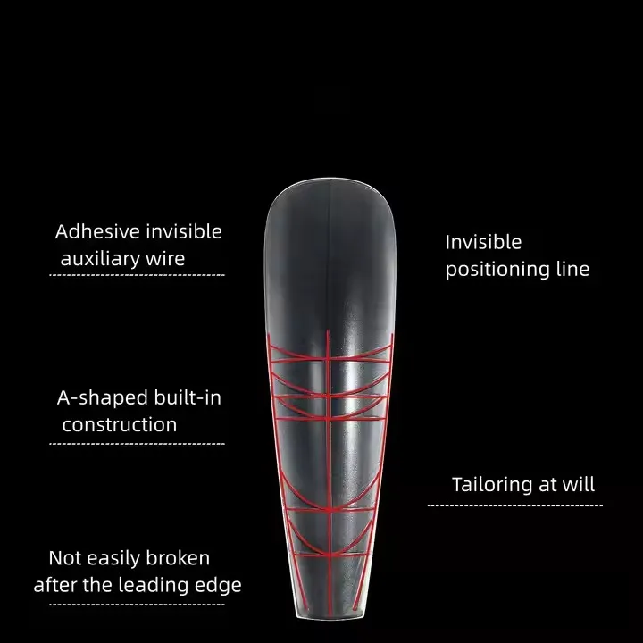 New Ultra-Thin Invisible Scale Line Nail Tips with No Carving or Grinding Required Full and Half Stick Nail Extension Strips