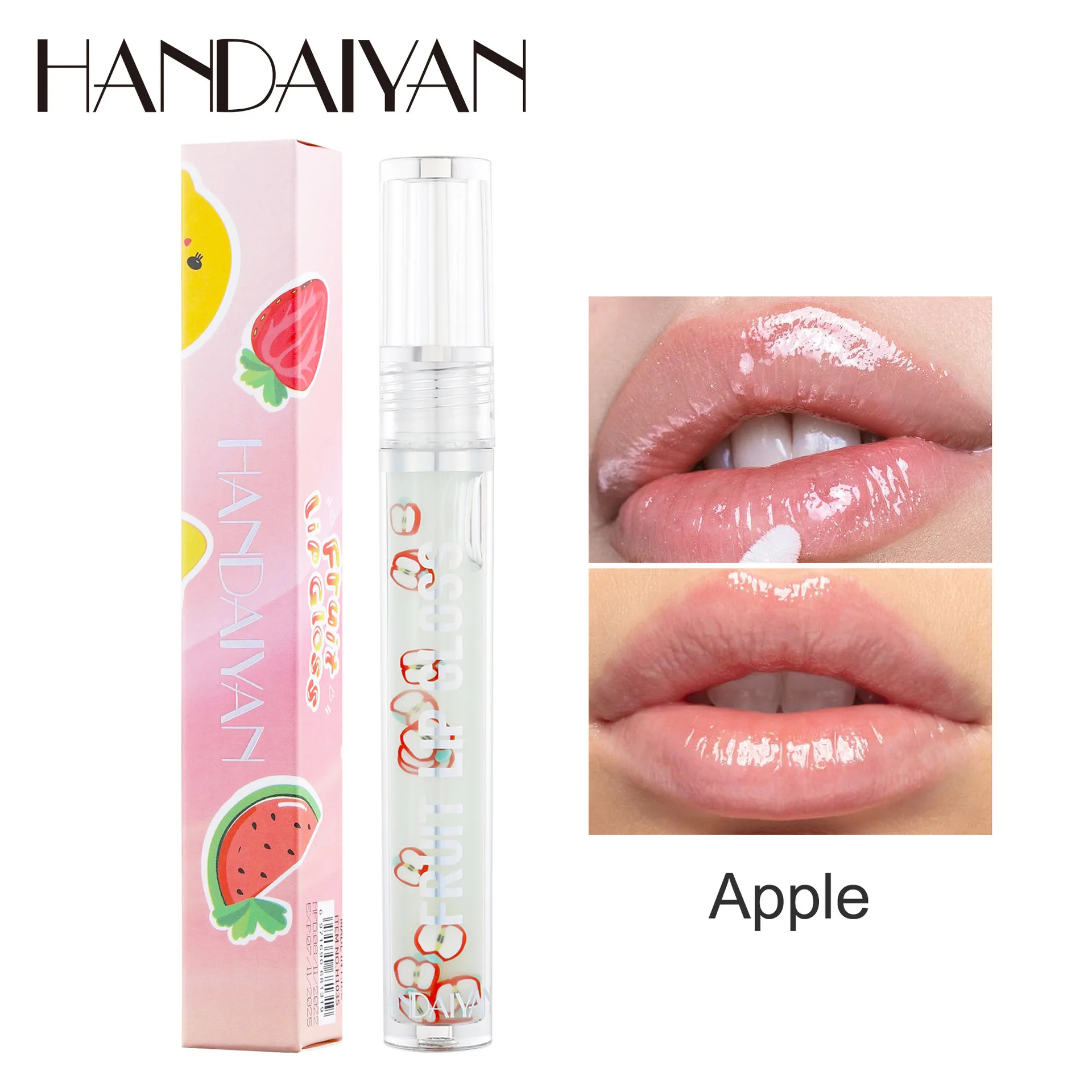 handaiyan 6 Color Fruit Series liquid lip oil hydrating moisturizing lip glaze lightening anti-dry and cracking lip gloss