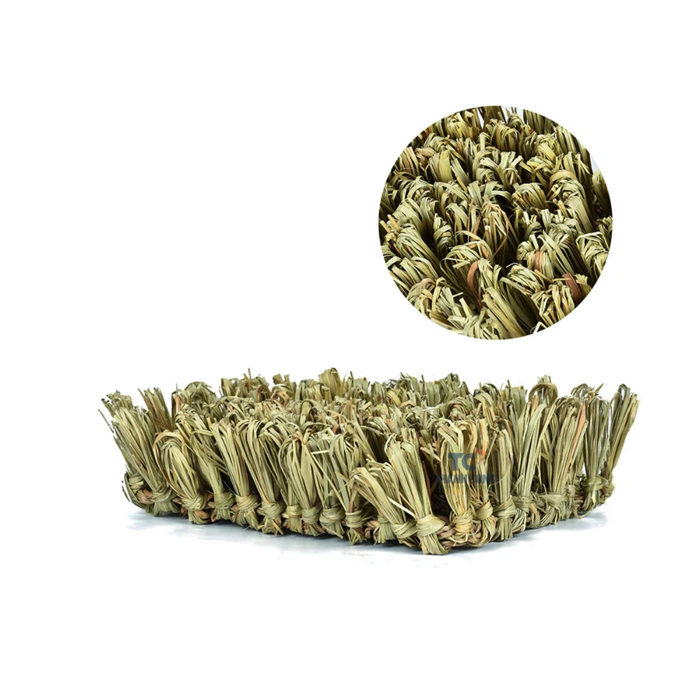 Natural Straw Woven Grass Mat Rabbits Bed Mats Pet Supplies Chew Toys Woven Bed Mats Small Animals