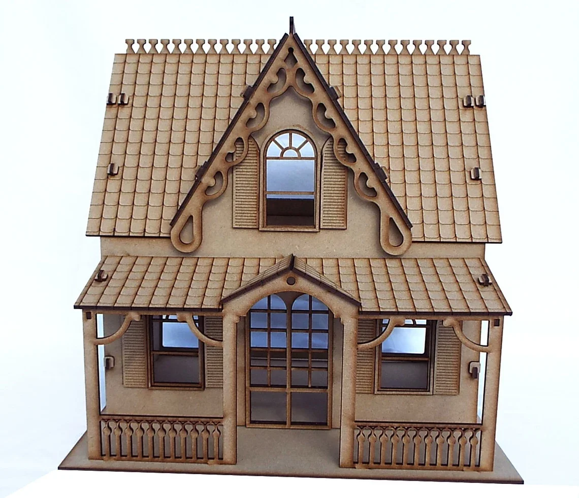 Village House Building 3D Puzzle Model wooden DIY assemble 3D jigsaw puzzle house for children toy gift