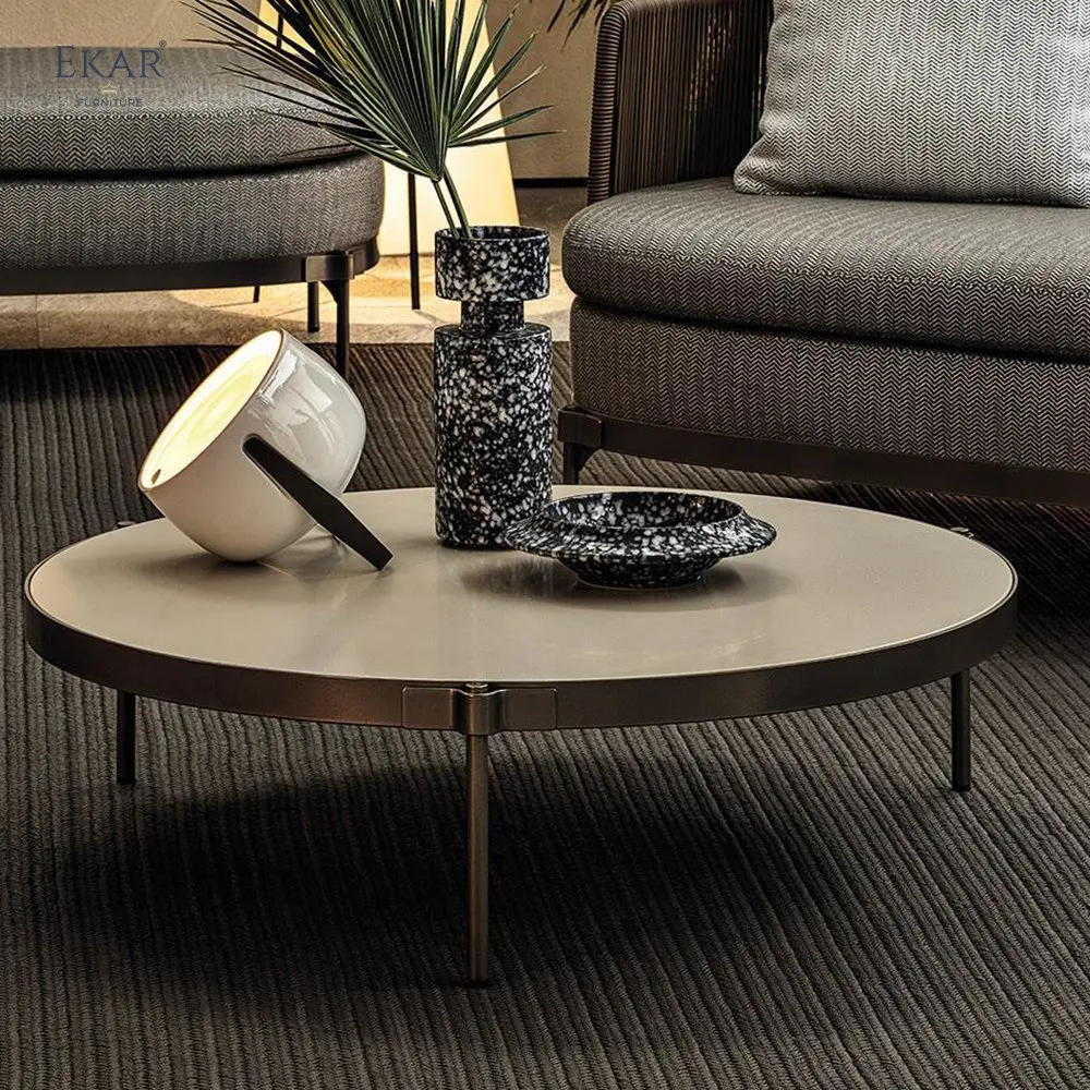 Modern Elegant Litchi Surface Indian Gray Granite Coffee Table Living Room Home School Wooden Stone Decorative Home Furniture