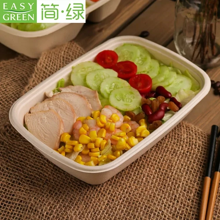 Easy Green Corn Starch Food Container With Corn Starch Lid For Food Package