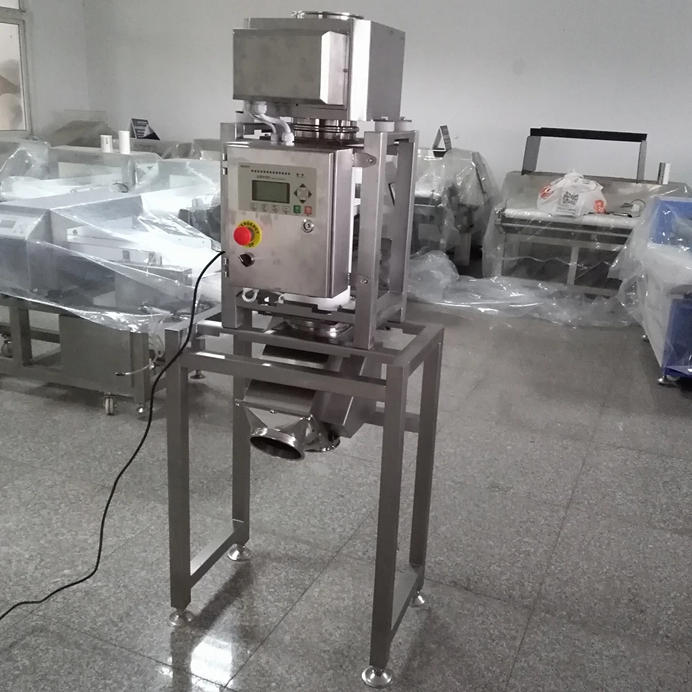 Gravity fall magnet separator metal detector for recycled plastics rice flour mills