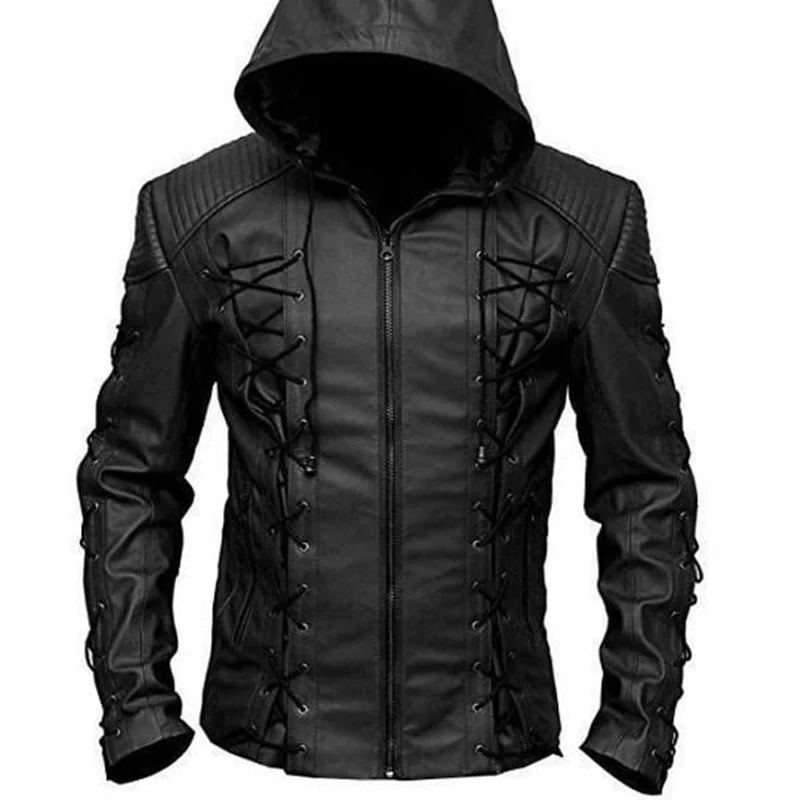 Custom Men Latest Design Leather Jacket/Genuine Cool Zipper Embroidered Biker