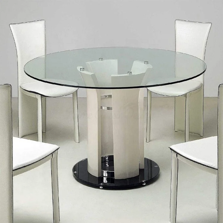 Custom Size 10mm 12mm 15mm Clear Tempered / Toughened Round Table Top Glass Prices
