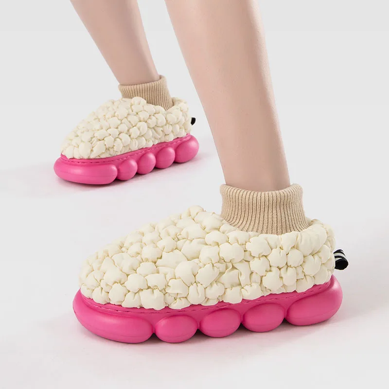 wholesale Custom Winter men Fashion Soft Memory Foam Elasticity Cozy Warm Outdoor Shoes House Slippers Sock for Women