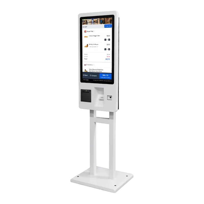 Wall-mounted self-service terminal 21.5 inch fast food restaurant ordering kiosk, touch self-service support Android windows