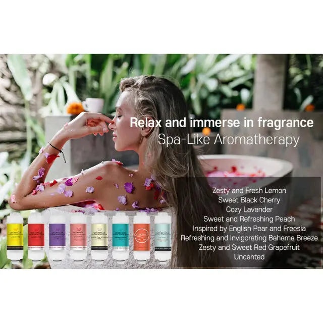 Skin and Hair Care Lemon Aromatherapy Vitamin C Shower Head Filter Korean Rust and Chlorine Removal Water Purification Filter
