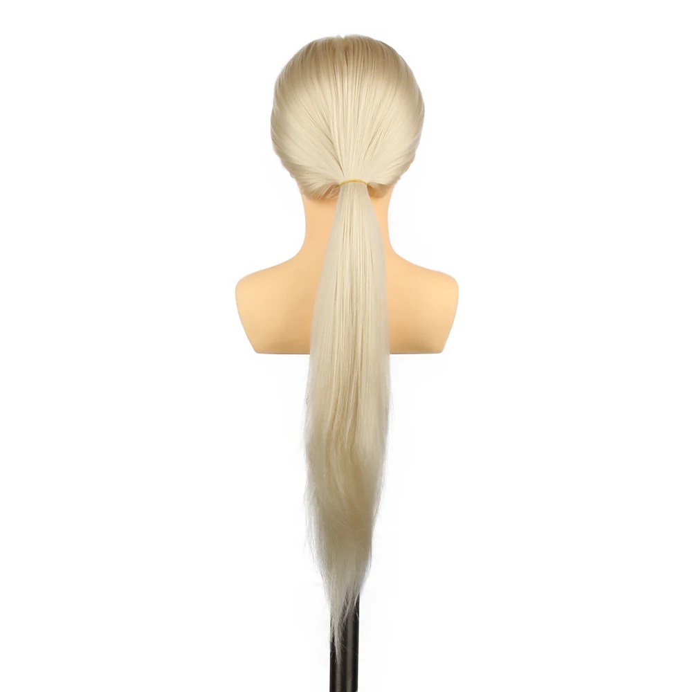 Hairdressing barber mannequin training heads long  hair white  with shoulders