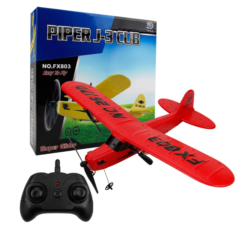 Kids helicopter remote control jet wing aircraft glider 2.4G piper J3 rc airplane