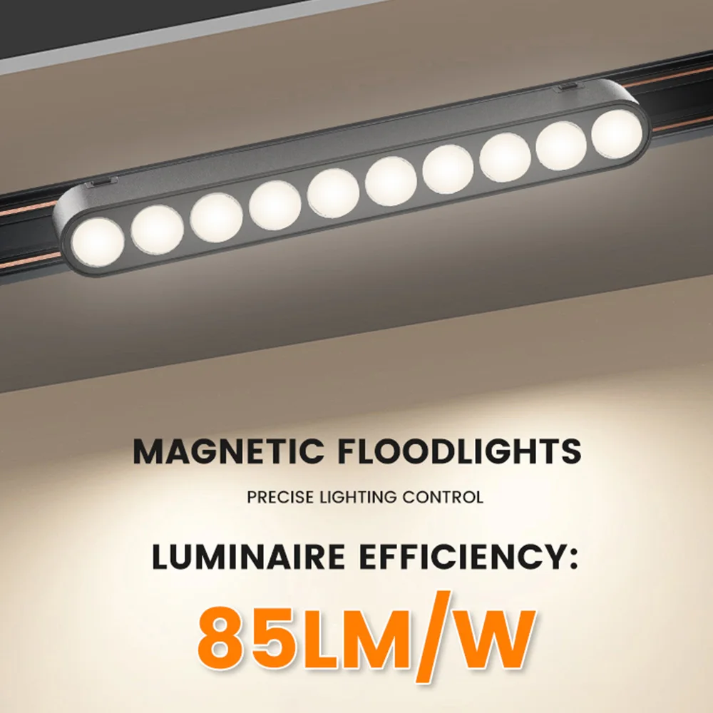 Exhibition Hall Ultra-Thin Magnetic System Factory 220V Indoor Led Aluminum 9 Modern Magnetic Rail Grille Light