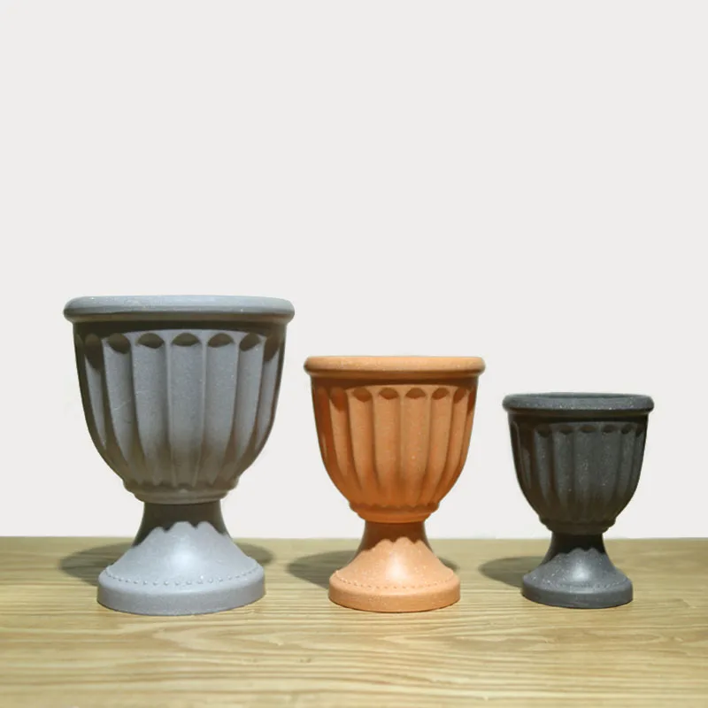 Marble Pattern Art Plants Artificial Potted Plant Roman Flower Pot Container hot plastic flower pot