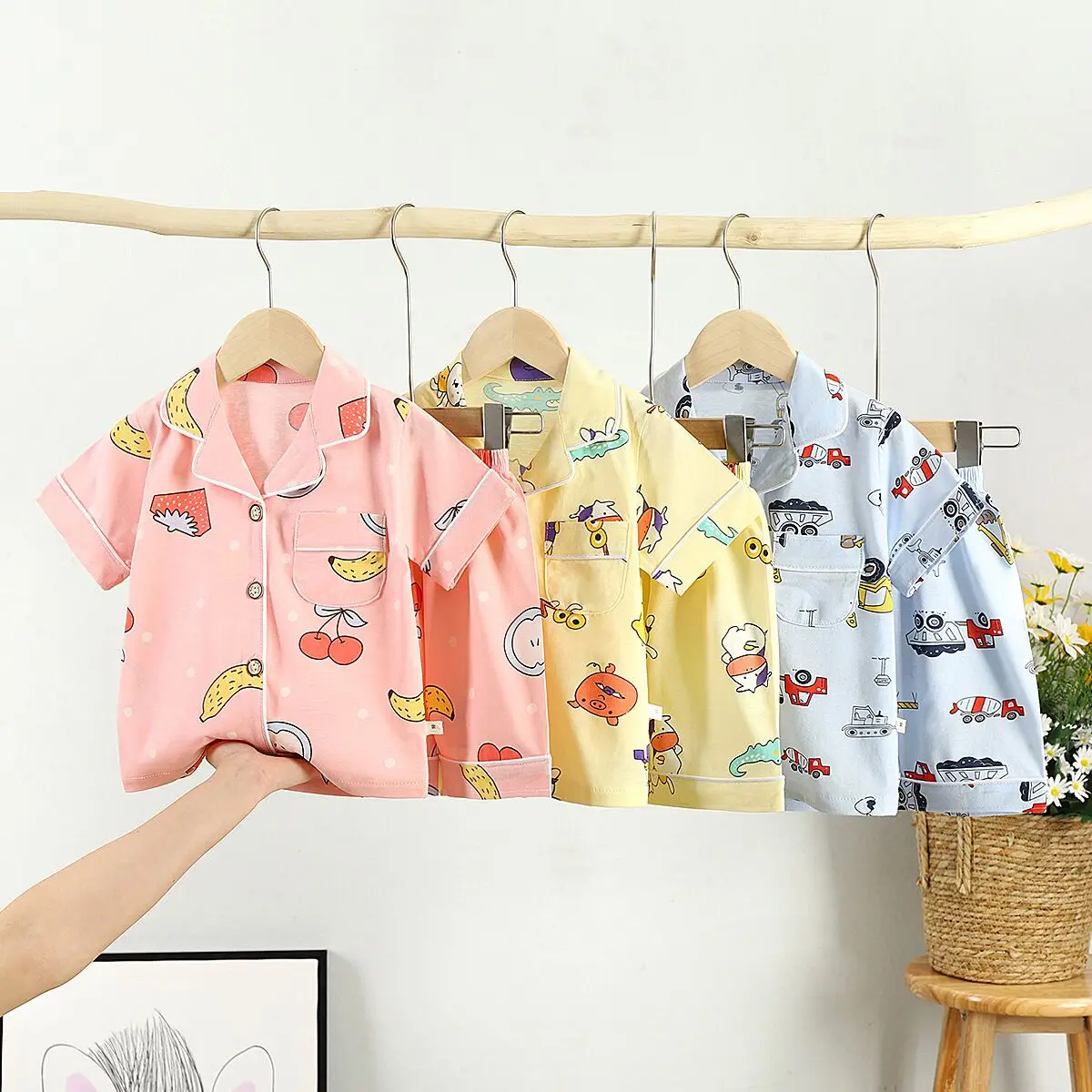 Новые детские летние пижамы из хлопка и шелка удобные костюмы для дома детская