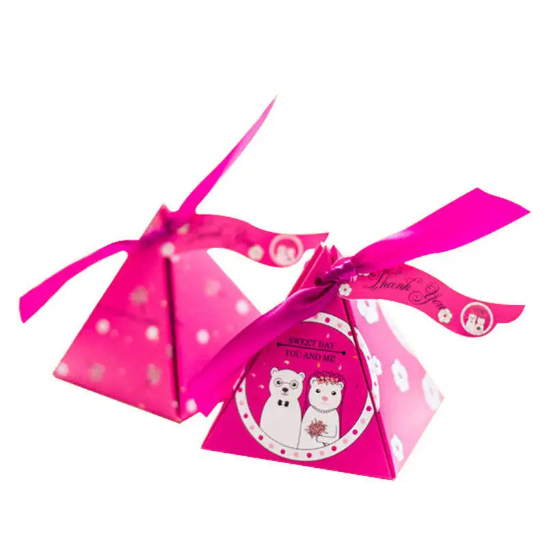custom logo pyramid wedding candy gift box manufacturers