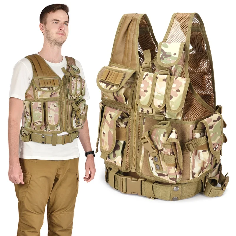 Hot Sale Adults Outdoor Breathable CS game Airsoft Vest Adjustable Quick Release Tactical Vest for Training