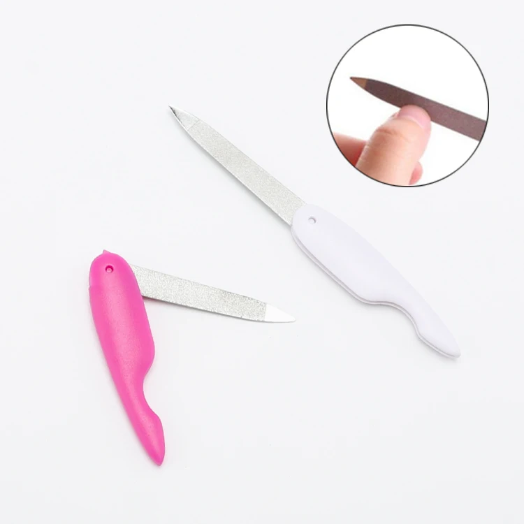 Оптовая продажа от производителя, складная пилка для ногтей из нержавеющей стали для полировки красивых ногтей.