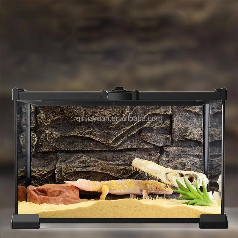 Reptile breeding hide box terrarium ecological landscape Horned frog spider guarding palace lizard glass reptile box