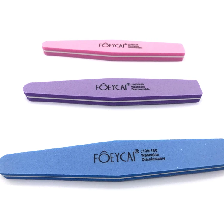 Wholesale professional portable 100 180 purple manicure nail files buffer block double sided emery board nail file