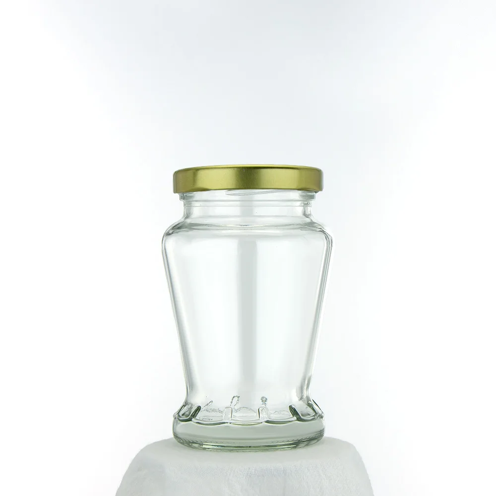Unique Shape Clear Glass Food Storage Jars Containers Airtight for Candy Cookie Rice Sugar Flour Pasta Nuts