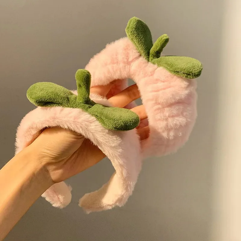 juicy peach pink head band & wrist band 3pcs for washing face beauty supplies wholesale customized logo embroidery