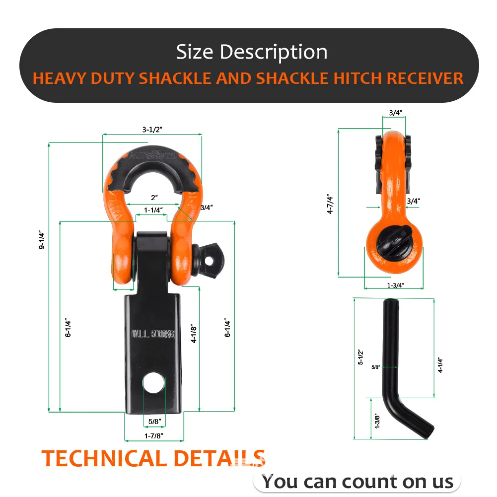 Professional OEM Car modified trailer ring trailer quick release U-type shackle connector trailer hitch receiver