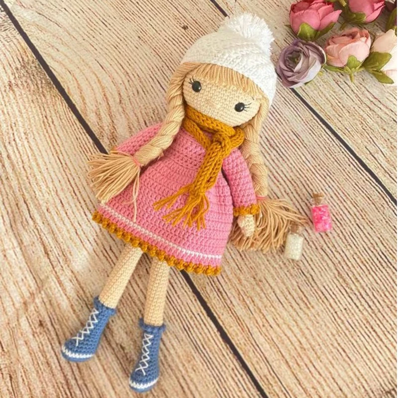 Customized Amigurumi Pattern Crochet Princess For Baby Gift Set 100% Cotton Filled Knitting Stuffing Crochet Toy For Kids Gift