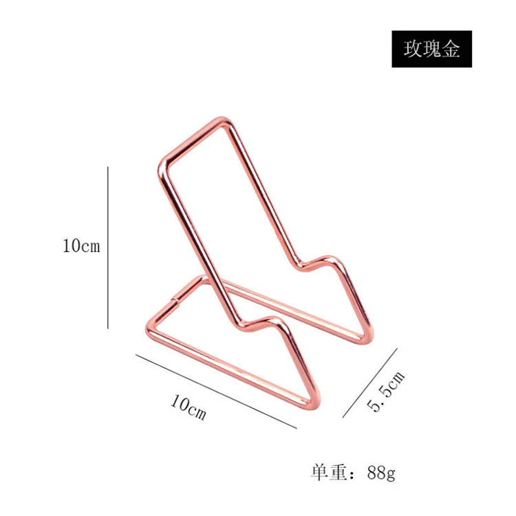 Metal wire Phone Holder Desktop Stand Phone holder clips gold / rose gold colors