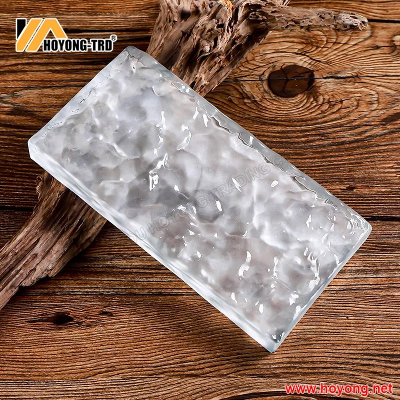 Синие тонированные строительные стеклянные блоки кубики ледяные кристаллы текстурированные литые кирпичи огнеупорные декоративные