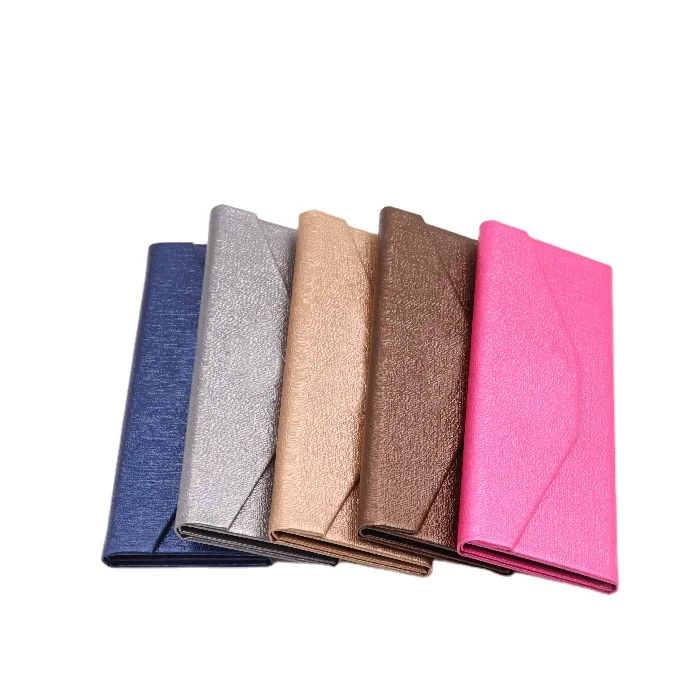 High quality blue luxury leather sunglass case custom logo foldable eye glass cases box folding