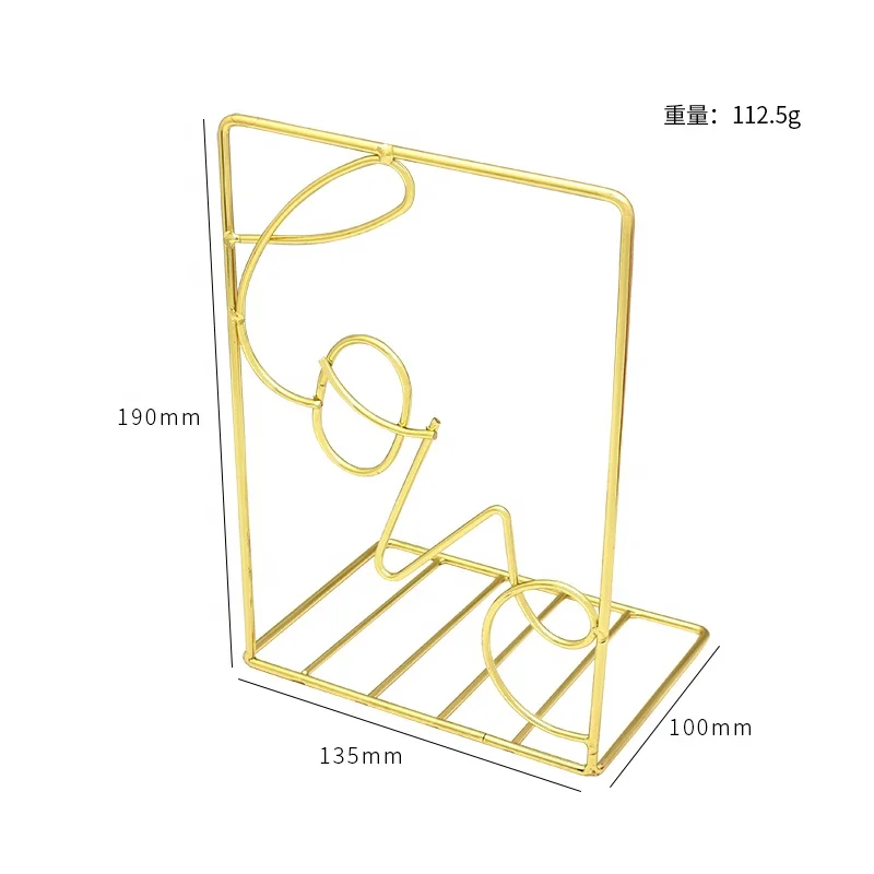 Metal Book Stand Home Decor Office Storage Fancy LOVE Shape Bookends  Iron Wire Table Book Holder Stand