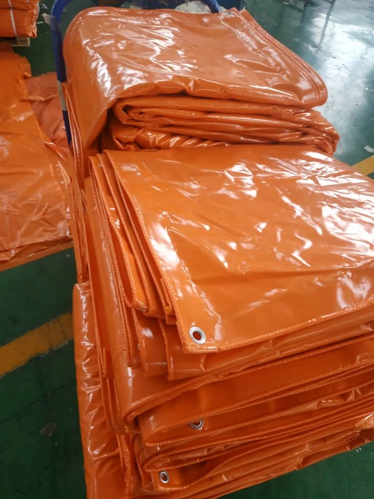 Fire-retardant  Orange pvc laminated  tarpaulin canvas manufacturer