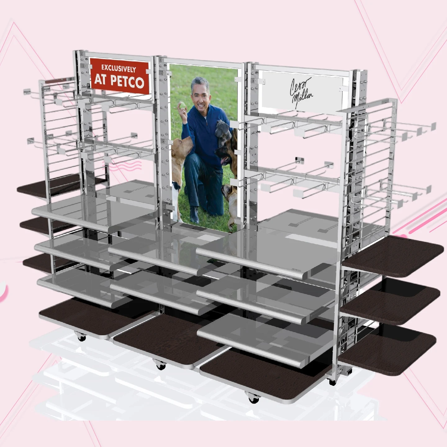 Custom Cat Dog Toys Shelves Retail Supermarket Cat Food Dog Food Floor Standing Pet Shop Display Pet Store   Display Stand