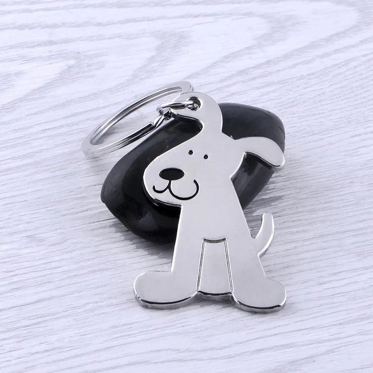 Wholesale custom metal key chains glossy dog keychain glossy cat keychain personalized small gift pet cat dog keychain key rings