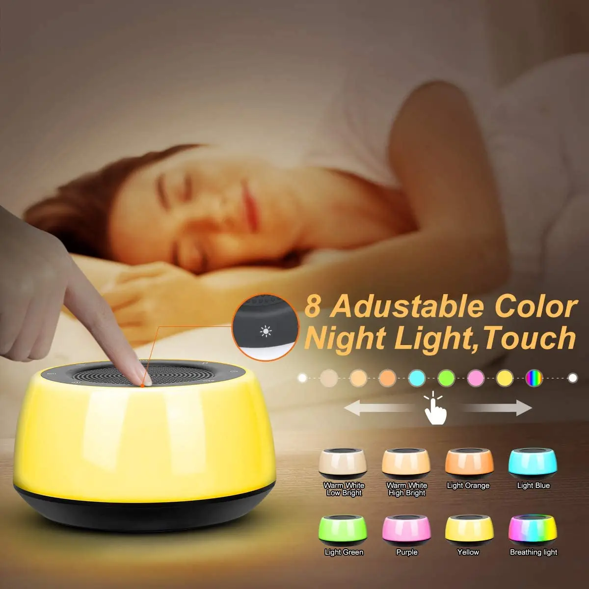 GreatRoc OEM factory hot sale  led lamp night light white noise sleep sound machine