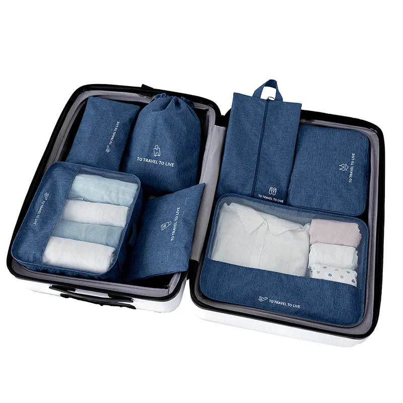 Индивидуальные 7 шт/набор Набор игрушечных пластиковых водонепроницаемая одежда, которая может сумки путешествия чемодан для путешествий, сумки для макияжа, упаковочная коробка
