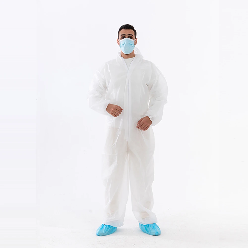 Xianzhibo Type 5 6 Ppe Products Protective Suit Protective Coveralls Disposable Protective Coverall with Hood Hazmat Suit