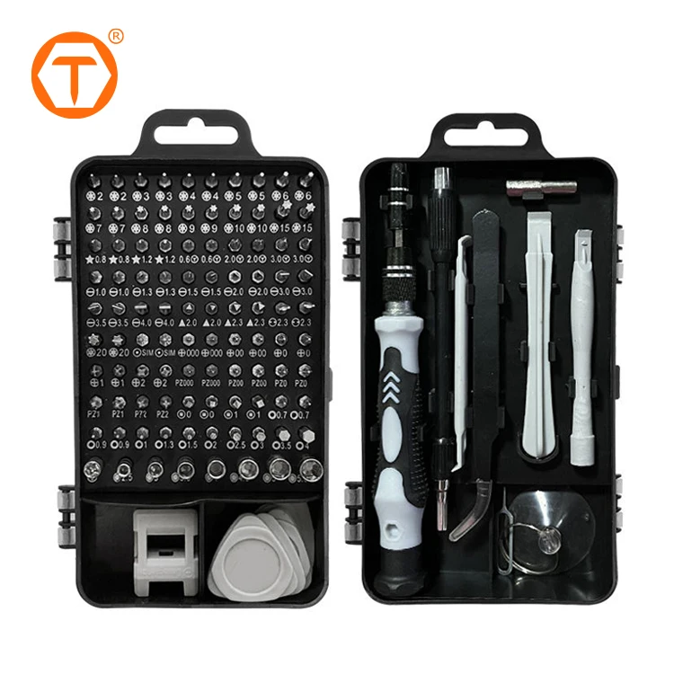 Professional magnetic repair tool kit 115 in 1 flexible multibit screw driver precision screwdriver set for phone computer