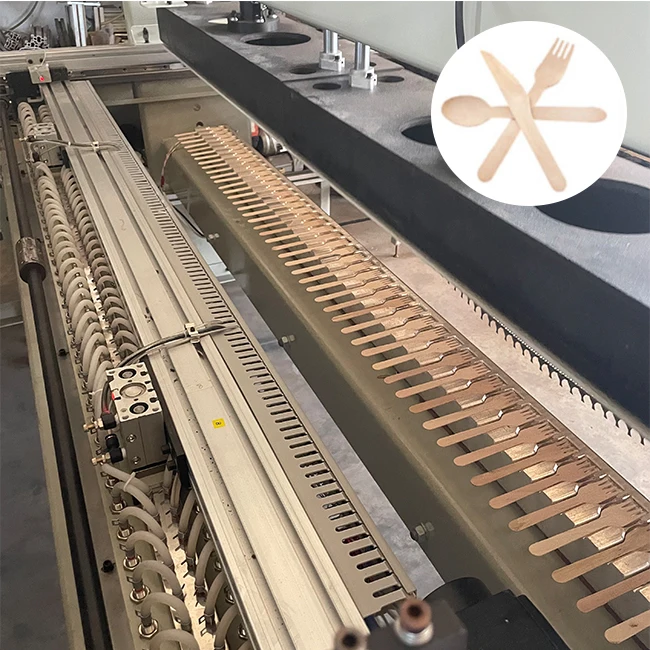 GLC high speed automatic efficient disposable wooden spoon molding machine machinery wooden cutlery making